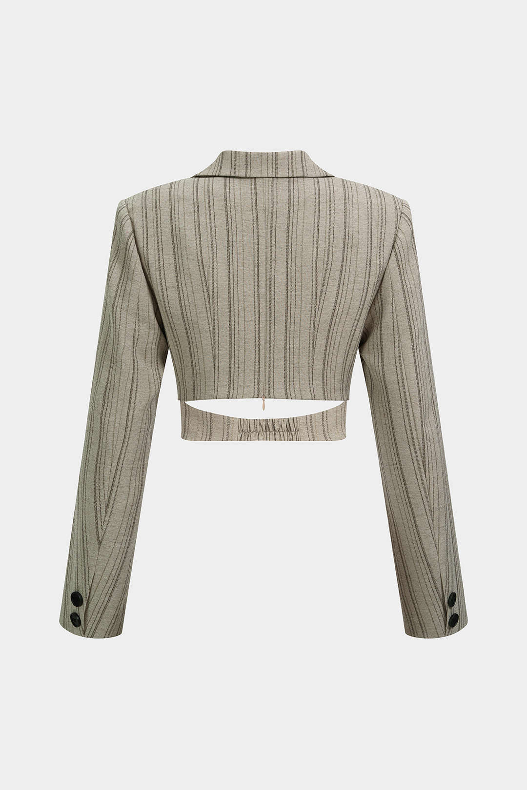 Gestreepte blazer met reverskraag en gedraaid detail