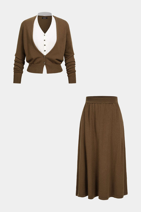 Merel - Gebreide set met top en rok