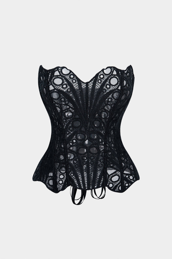 Mesh strapless top