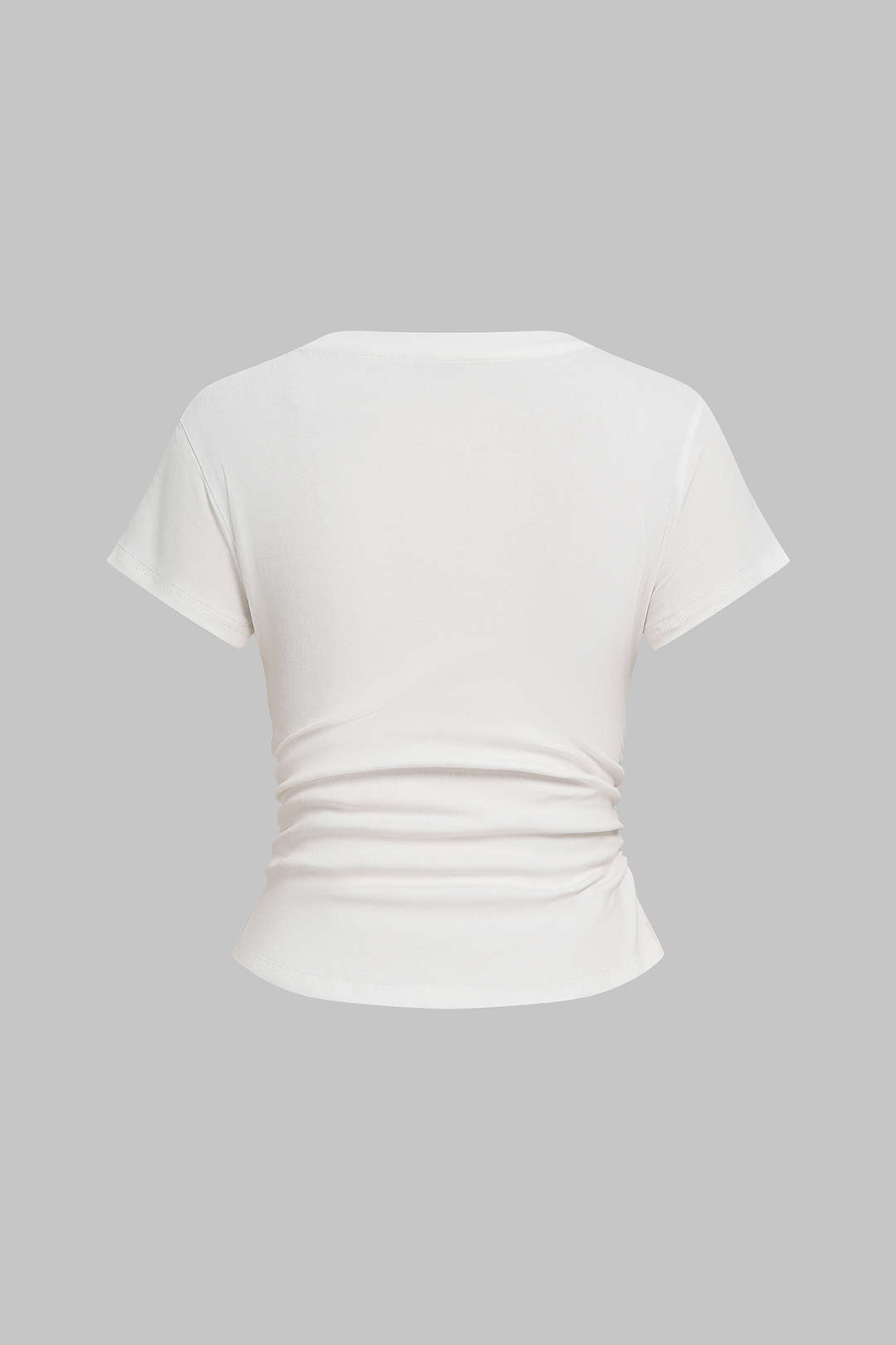 T-shirt met V-hals en korte mouwen