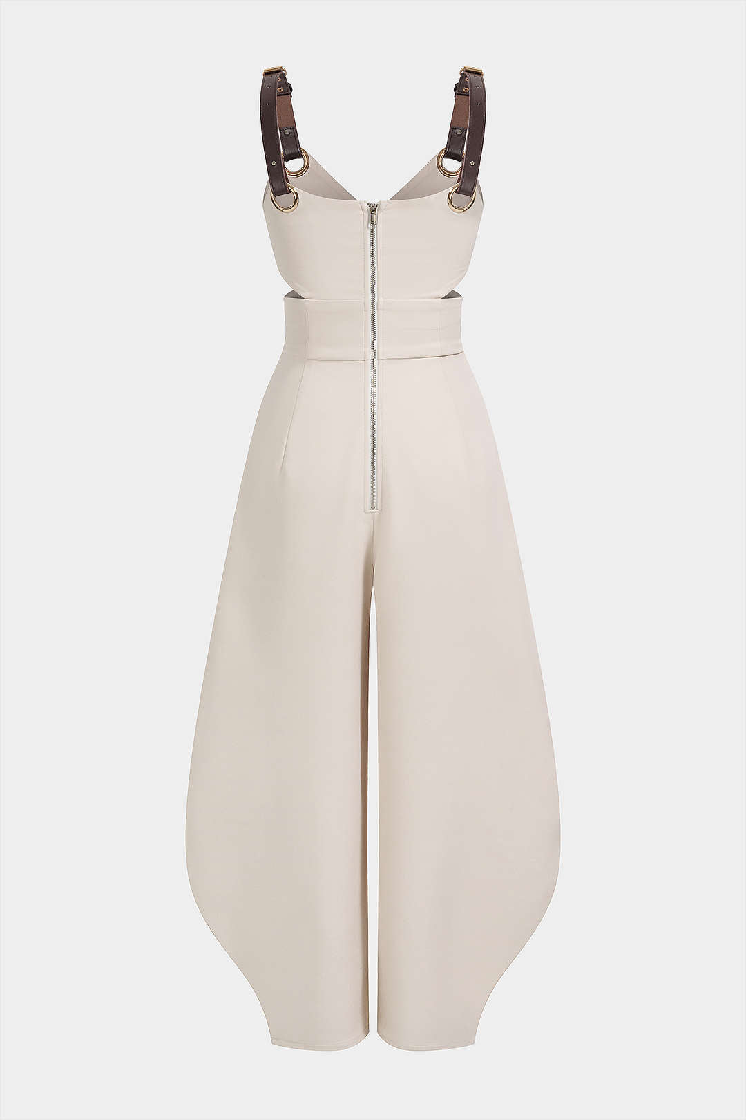 Mouwloze jumpsuit met uitsnijding en V-hals
