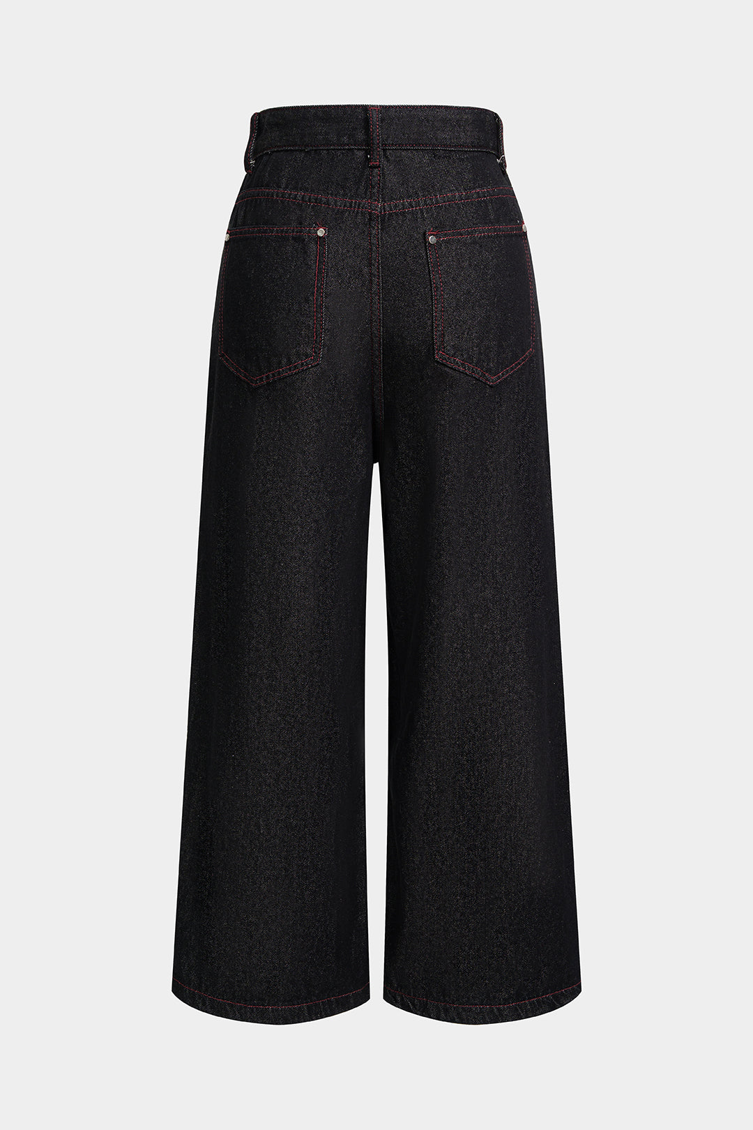 Metallic jeans met zakken, knoopjes en rechte pijp