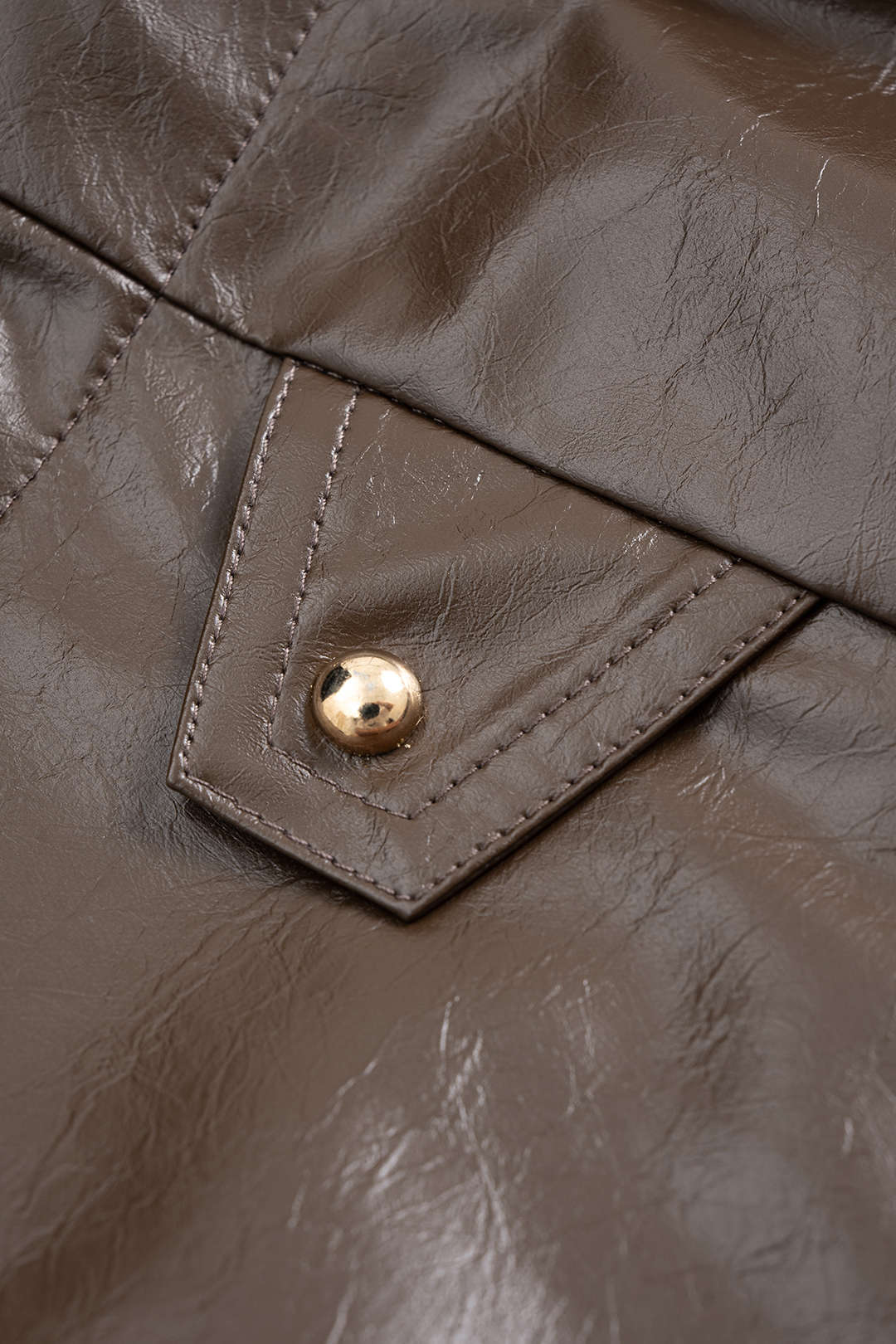 Leren-look pantalon met strik