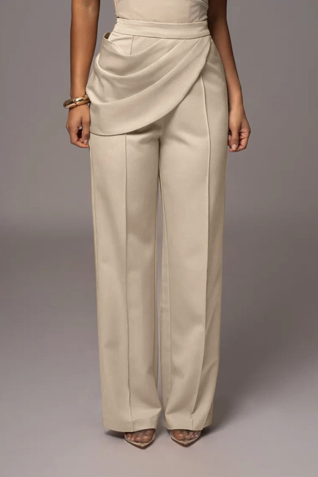 Effen asymmetrische pantalon