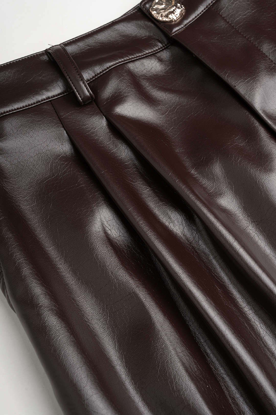 Leren-look metallic broek met ballonmodel