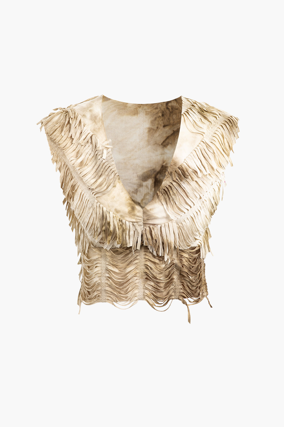 Used-look set met croptop en maxirok