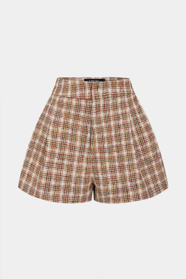 Tweed short met knoopjes