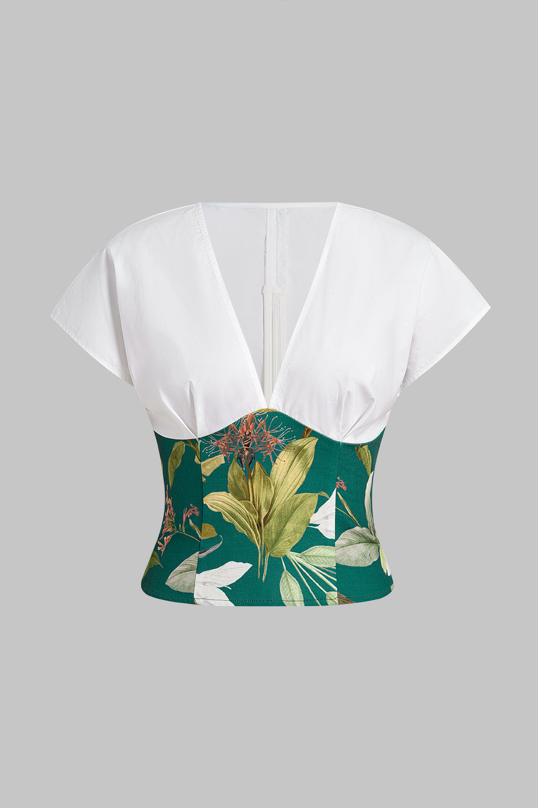 Tara - Blouse met V-hals en korte mouwen