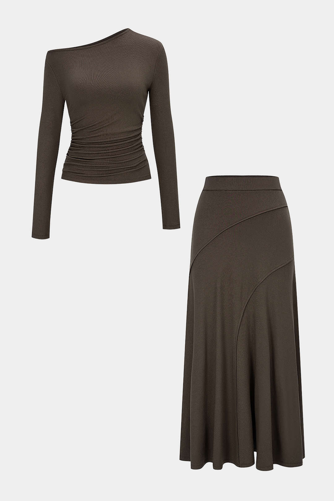 Dila - Asymmetrische set met top en rok