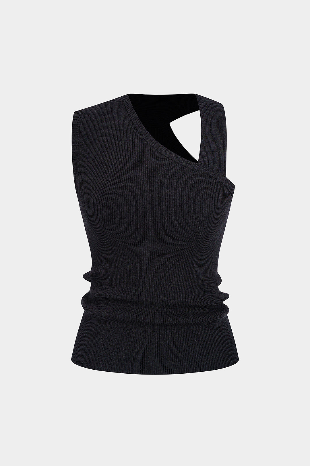 Gebreide asymmetrische tanktop met uitsnijding