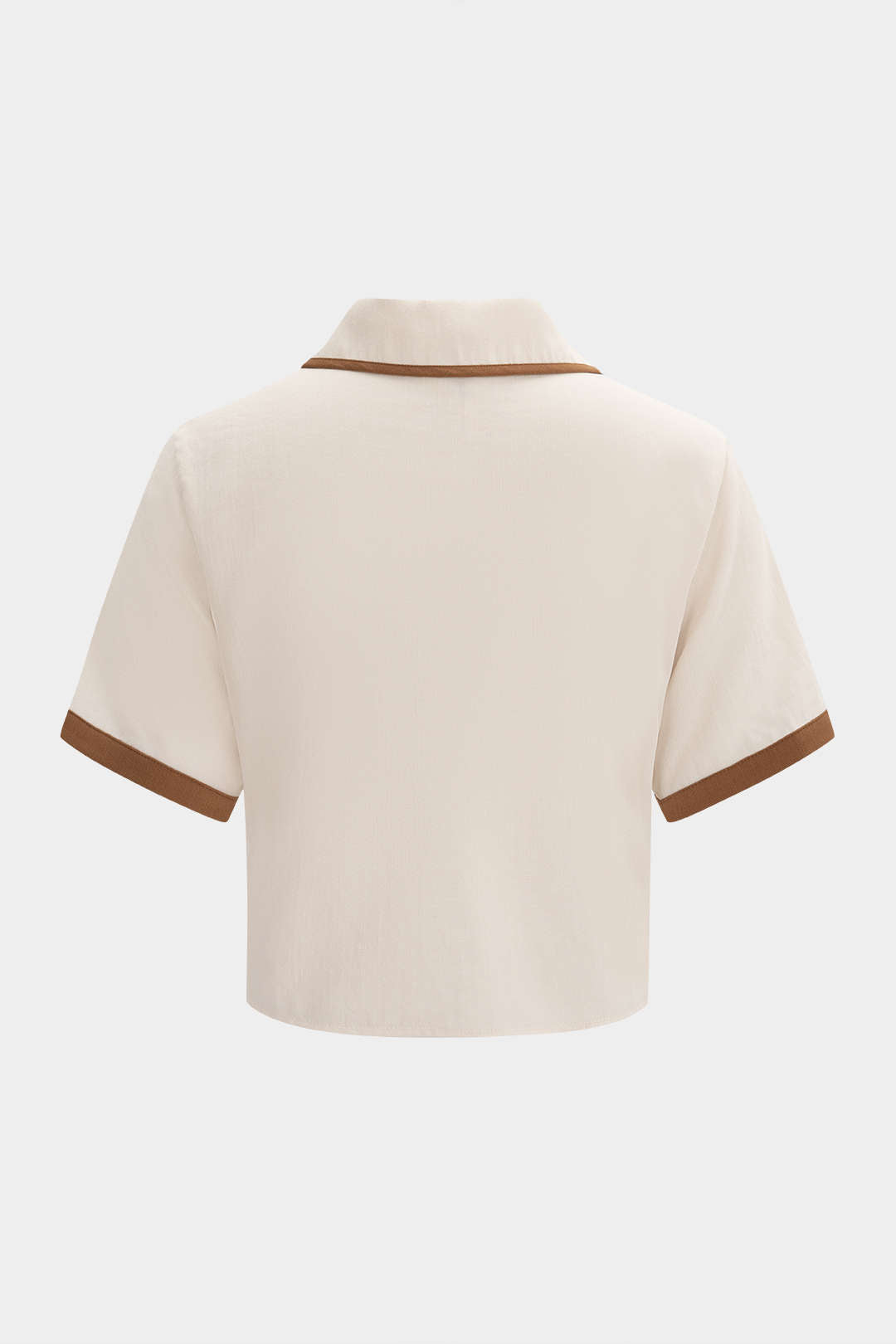 Blouse met revers, V-hals en korte mouwen