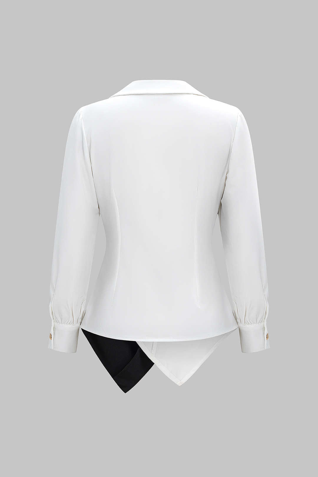 Metallic geplooide blouse met V-hals en lange mouwen