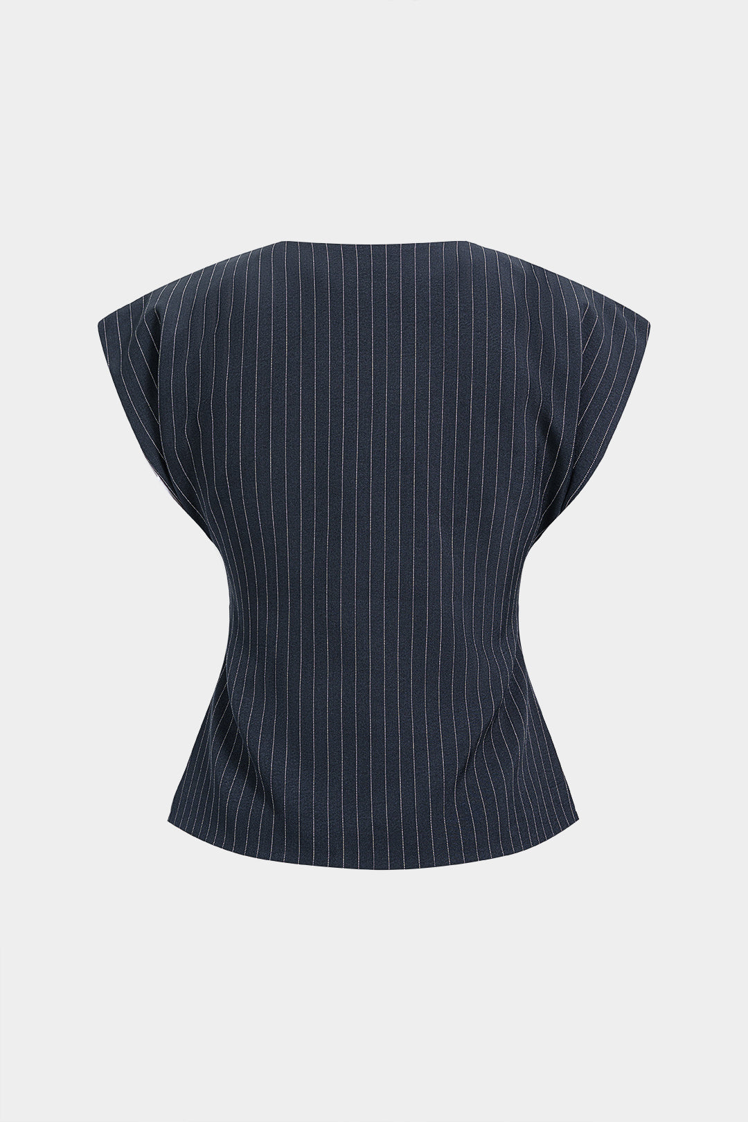 Gestreept gilet met V-hals en knoopjes