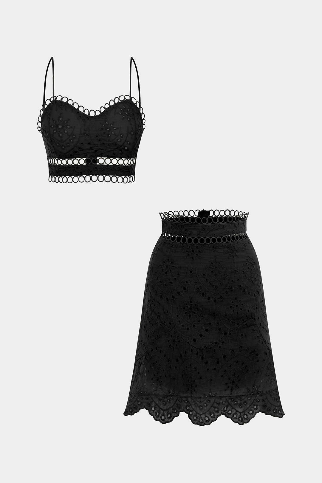 Cropped set met top en rok