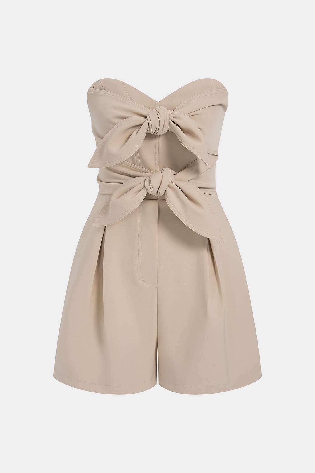 Mouwloze playsuit met strapless pasvorm