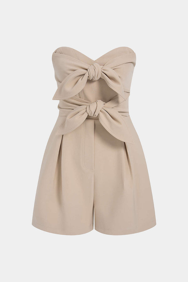 Mouwloze playsuit met strapless pasvorm