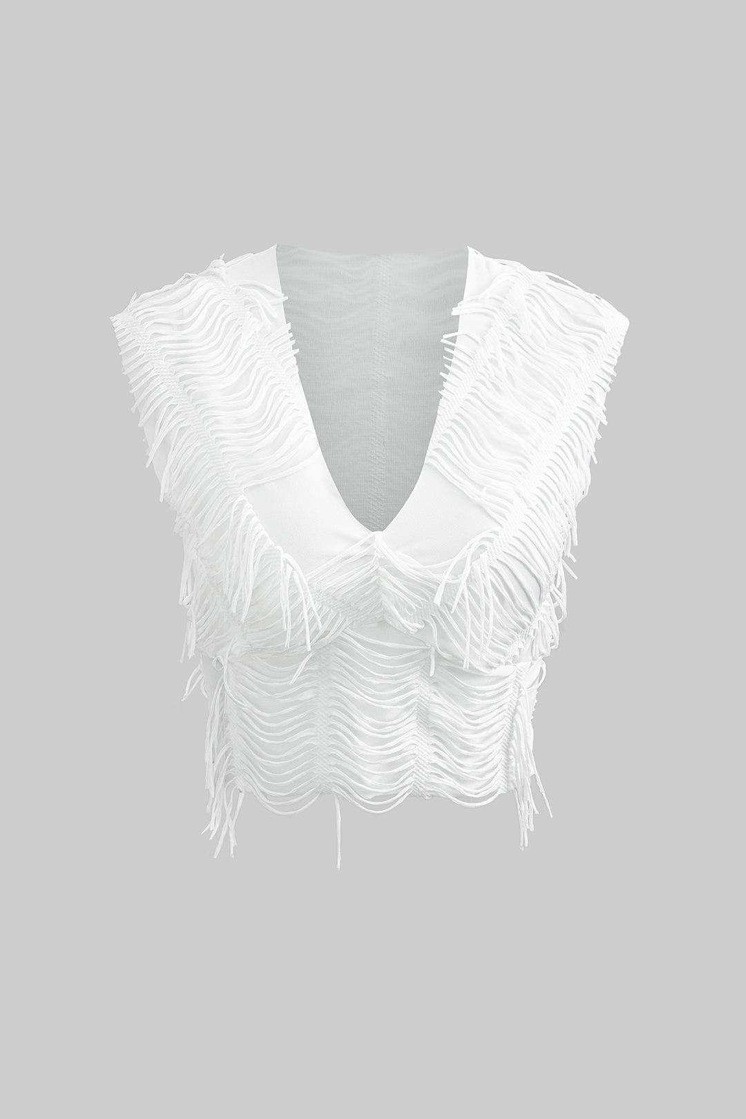 Used-look set met croptop en maxirok