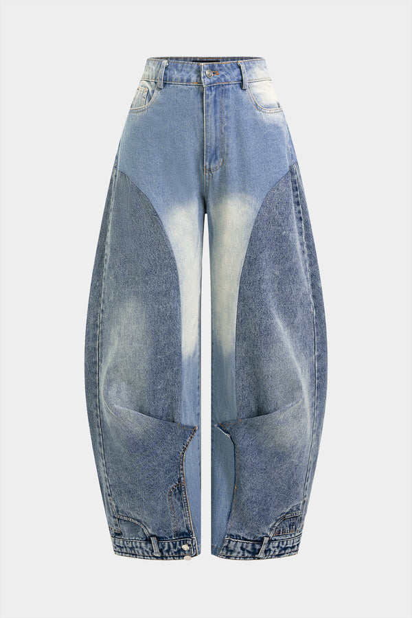 Jeans met ruches en ballonmodel