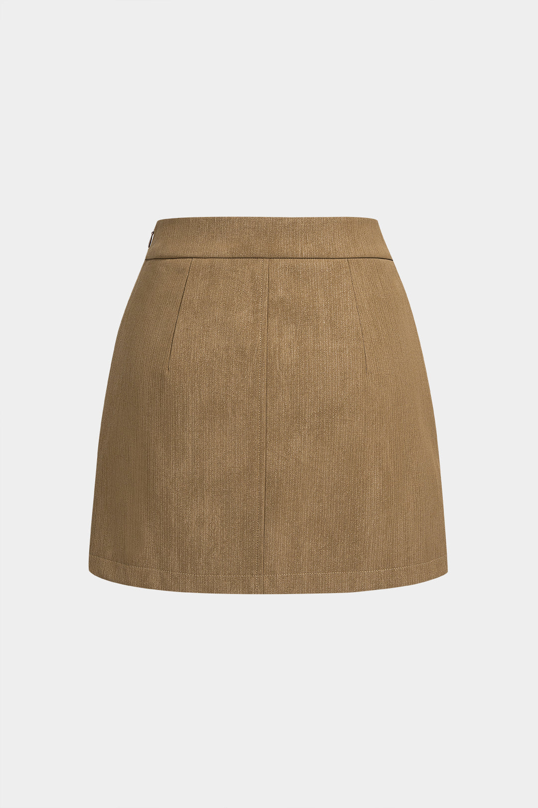 Noor - Leren-look asymmetrische minirok