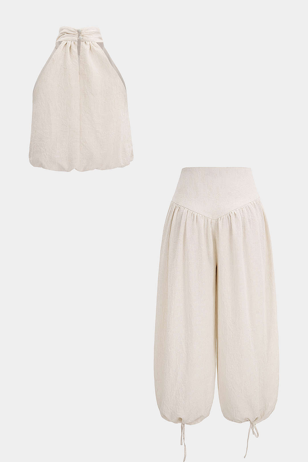 Lara - Mouwloze set met top en broek