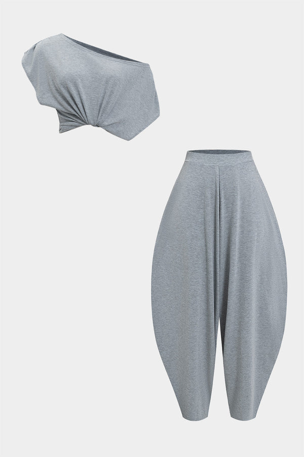 Anouk - Asymmetrische set met top en broek