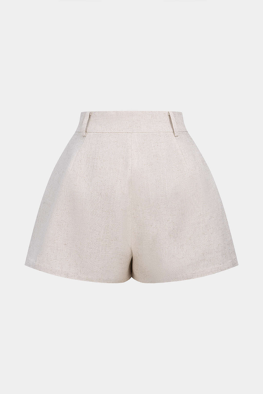 Linnen short met hoge taille en knoopjes