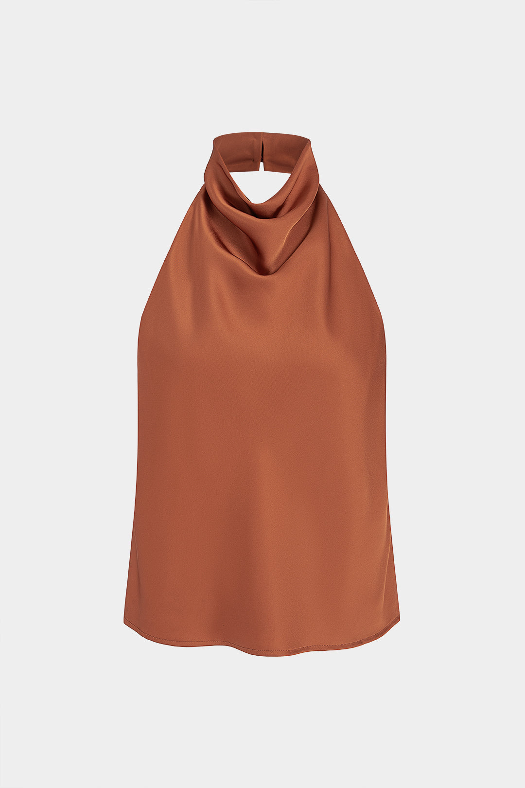 Satijnen tanktop met ruches en open rug