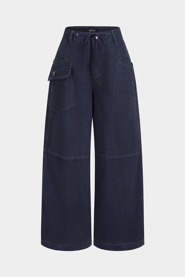 Jeans met strik en zakken