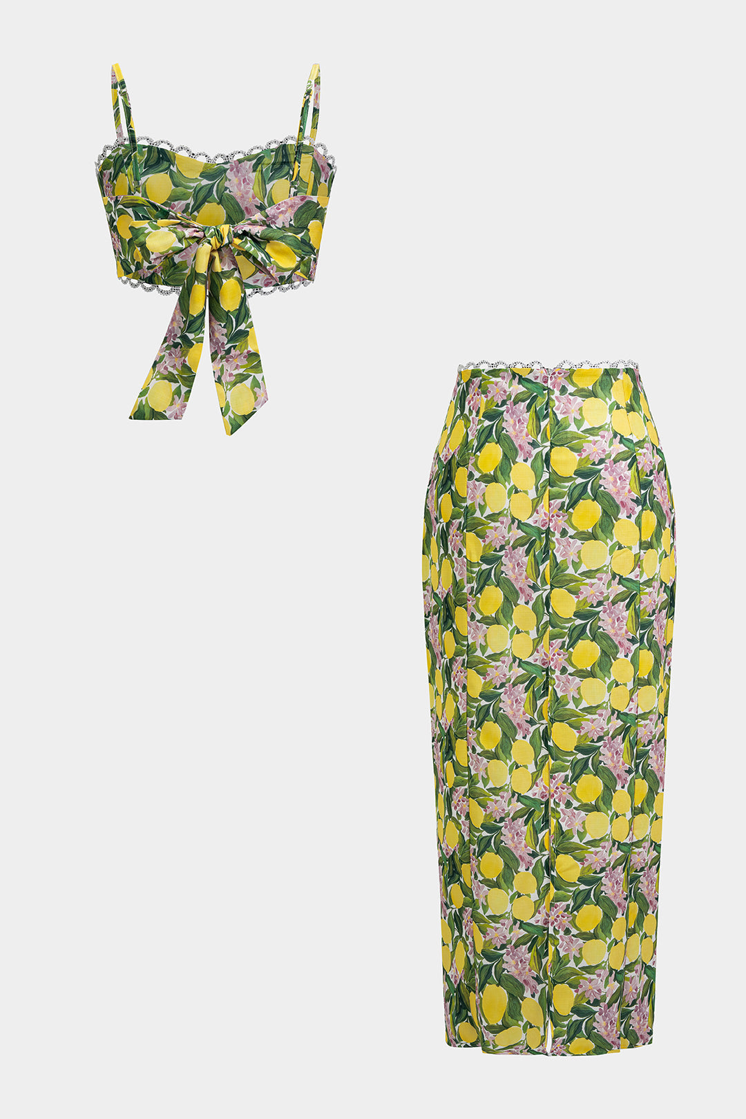 Linnen set met top en rok