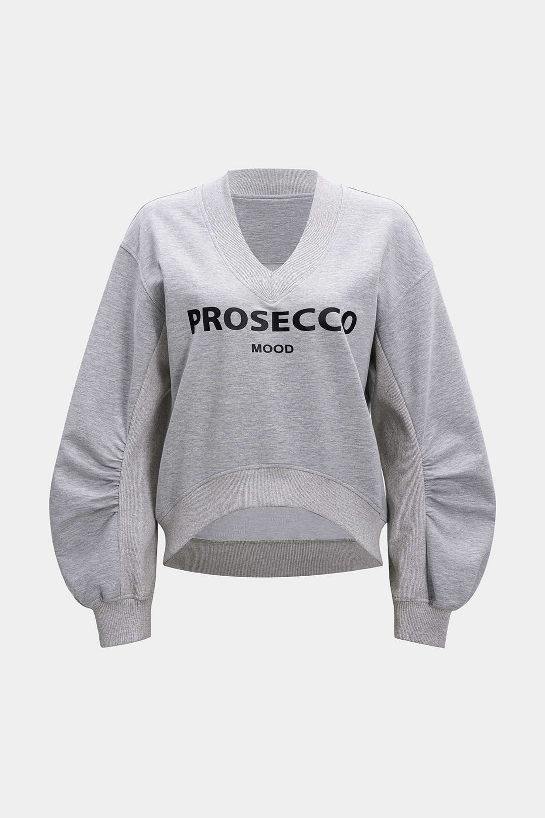 Patchwork sweater met V-hals en lange mouwen