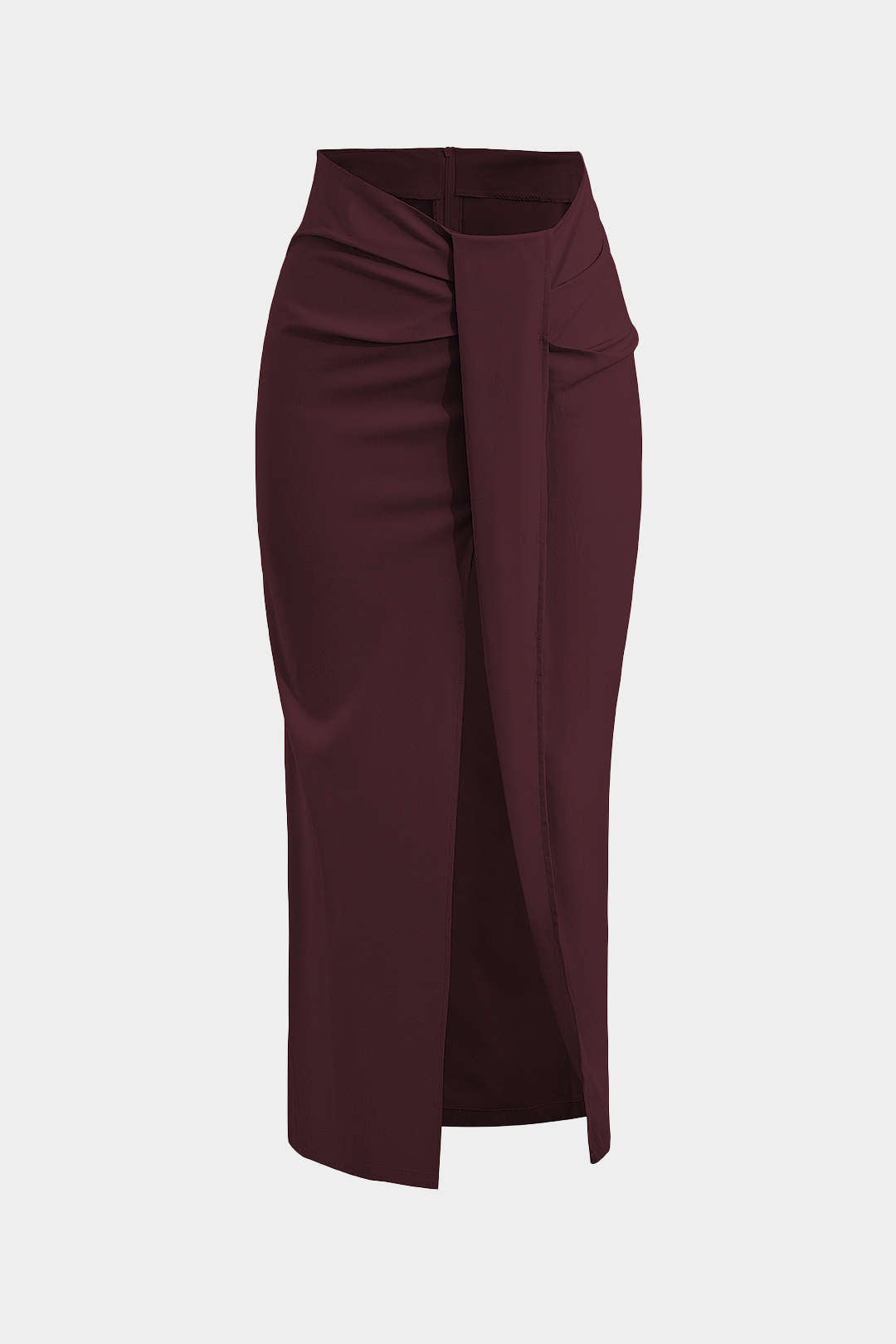 Effen rok met gedraaid detail en knoopdetail