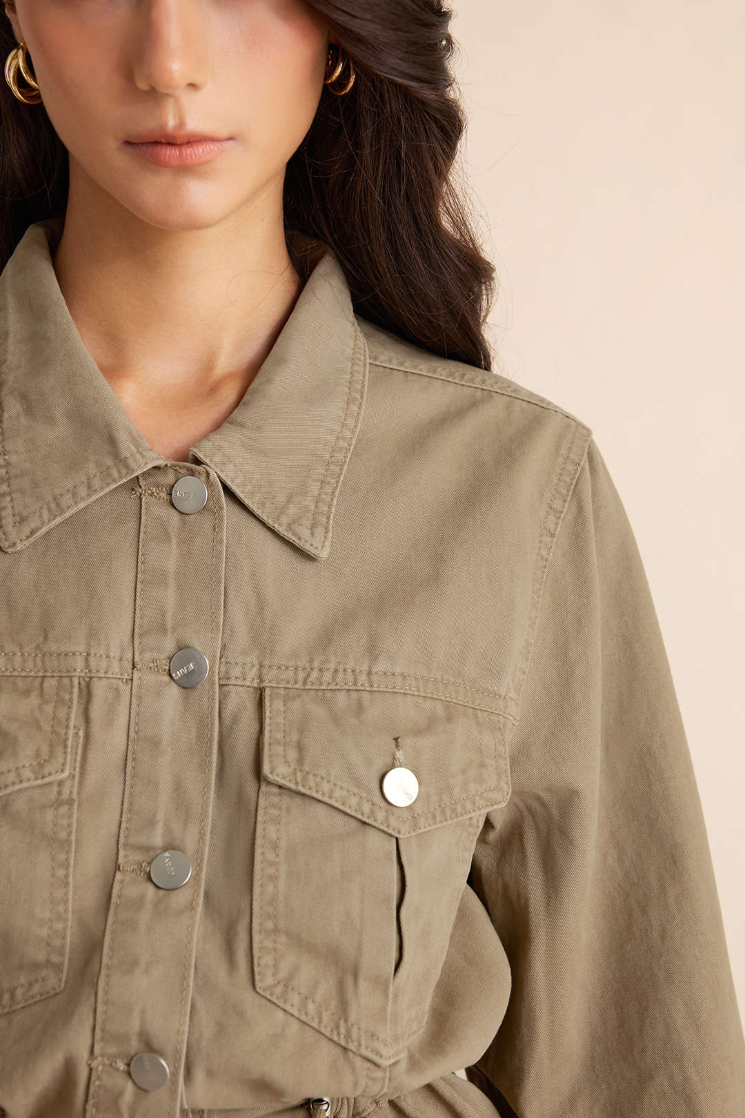 Denim set met blouse en minirok