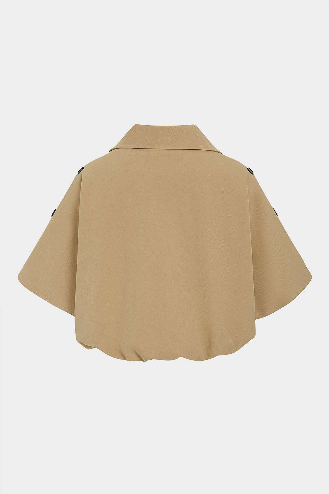 Blouse met revers, rits en korte mouwen
