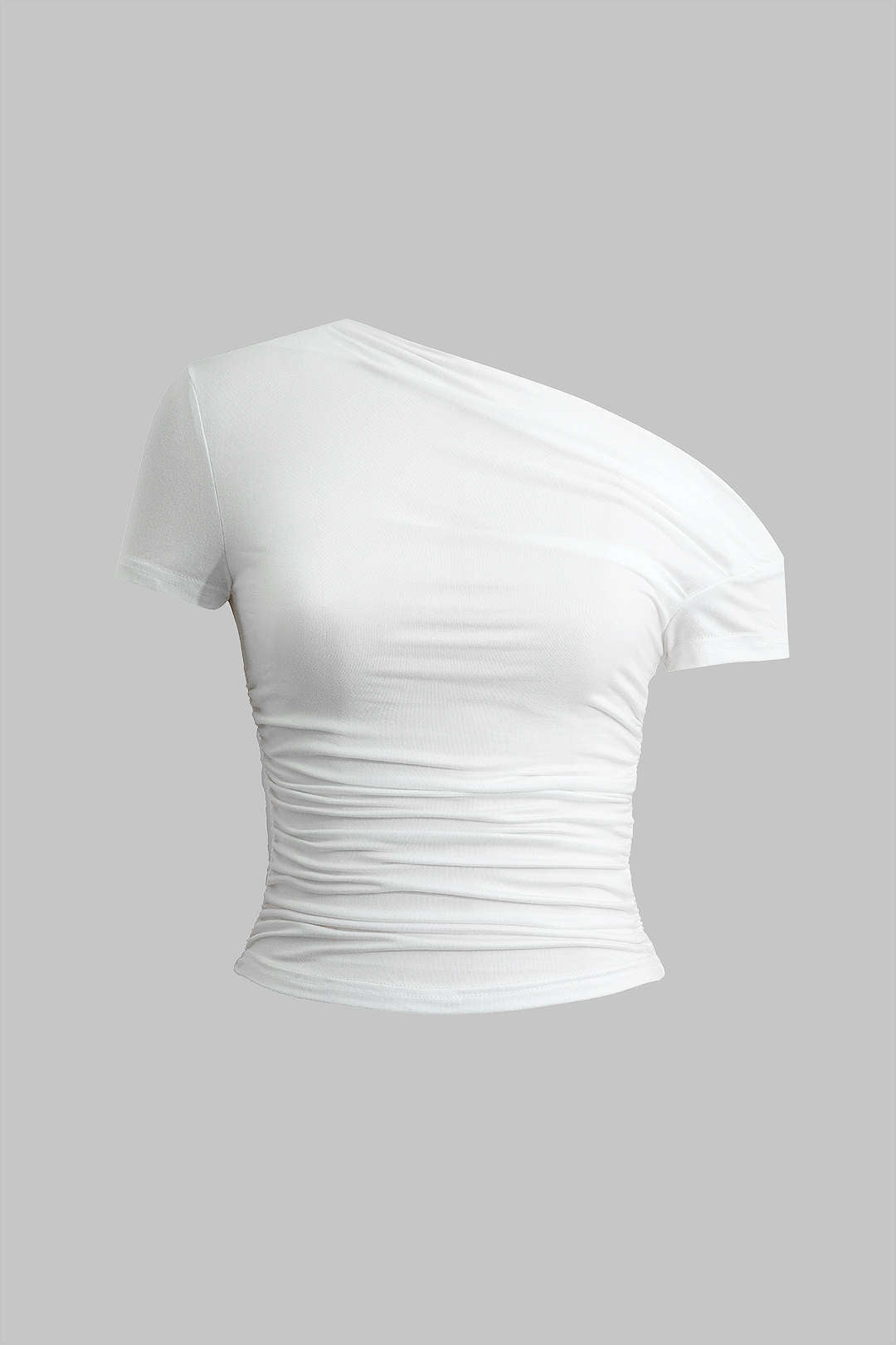 Asymmetrisch T-shirt met ruches