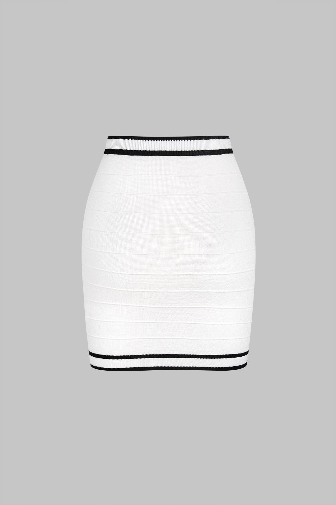 Gebreide metallic minirok met knoopjes