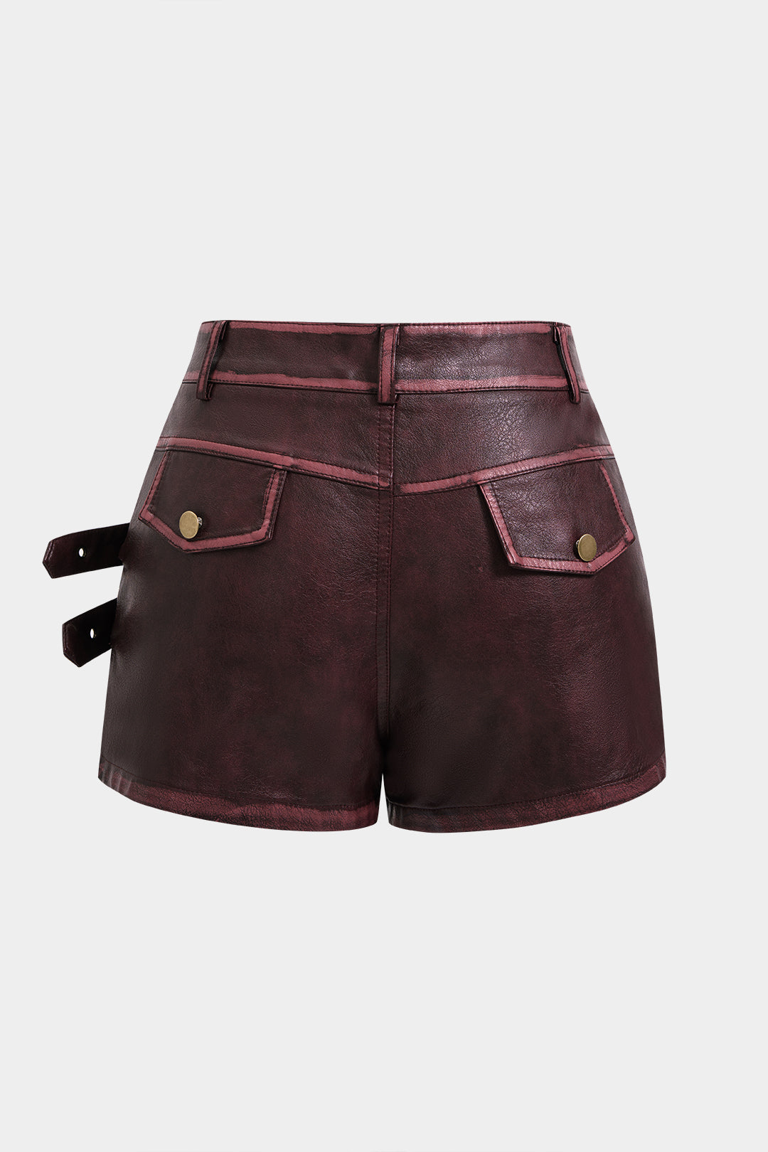 Leren-look metallic short