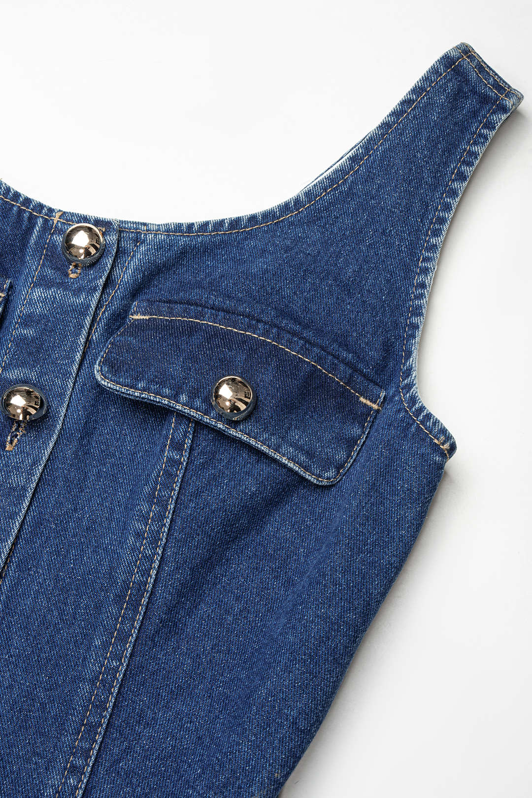 Denim metallic minijurk