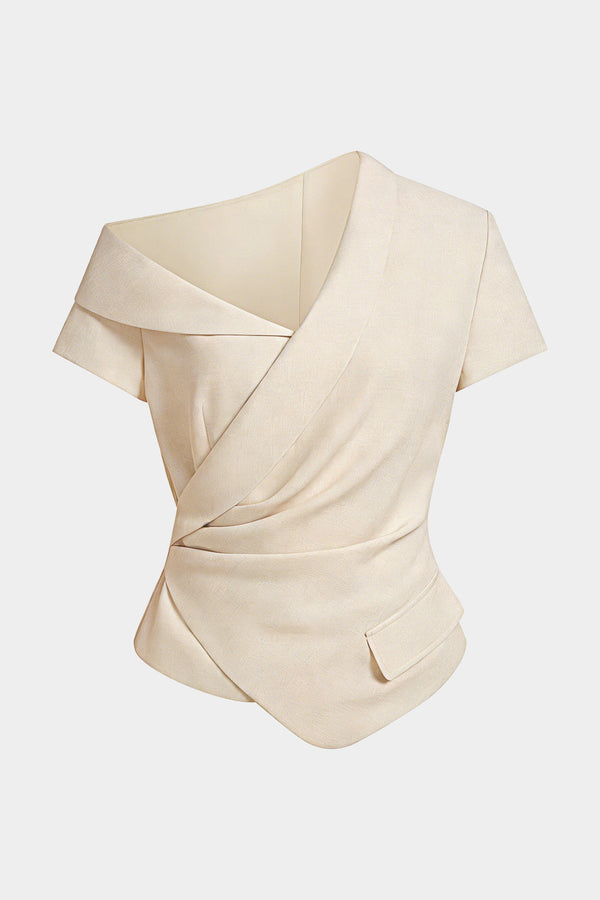 Asymmetrische top met één schouder en ruches