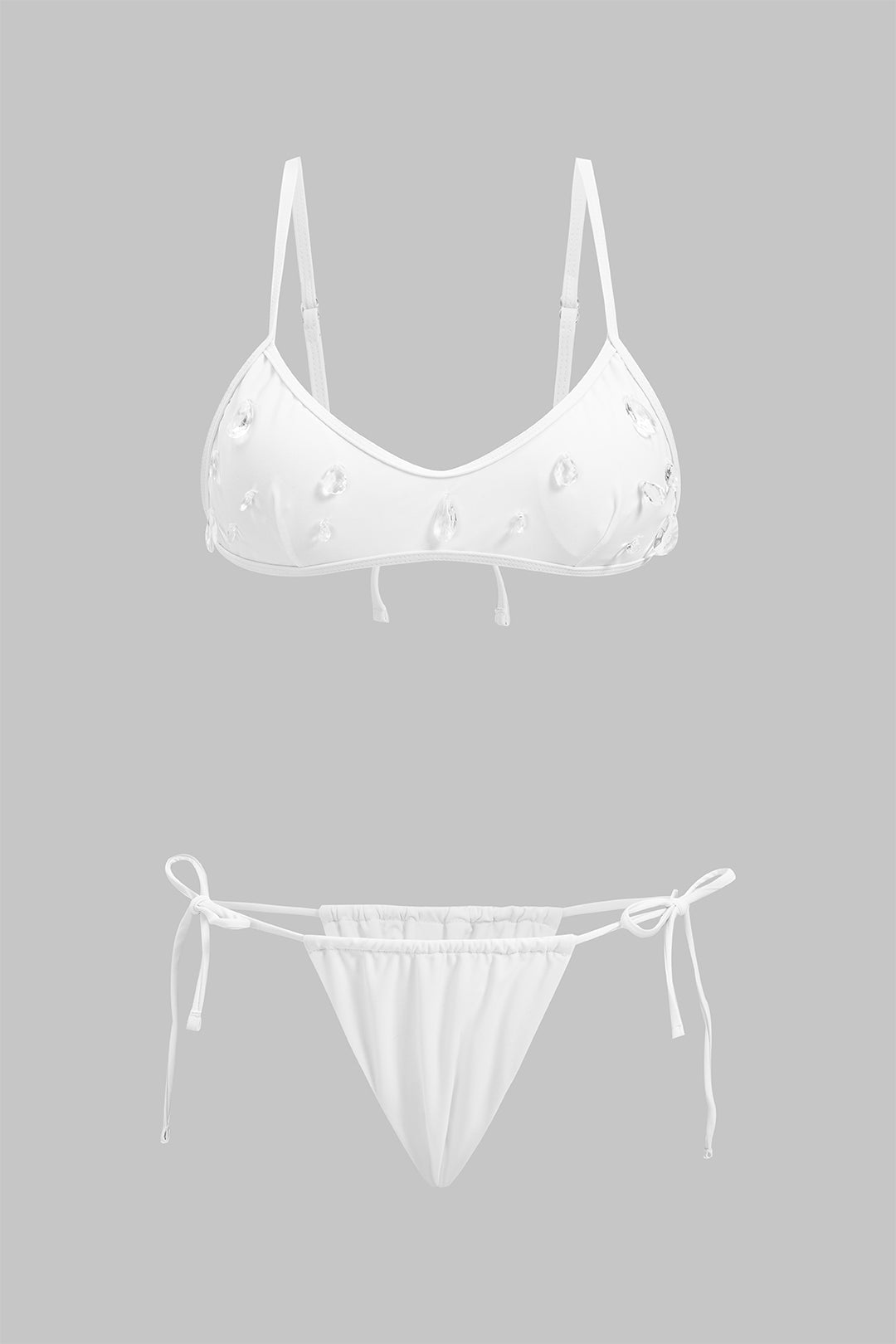 Bikini met strass en open rug