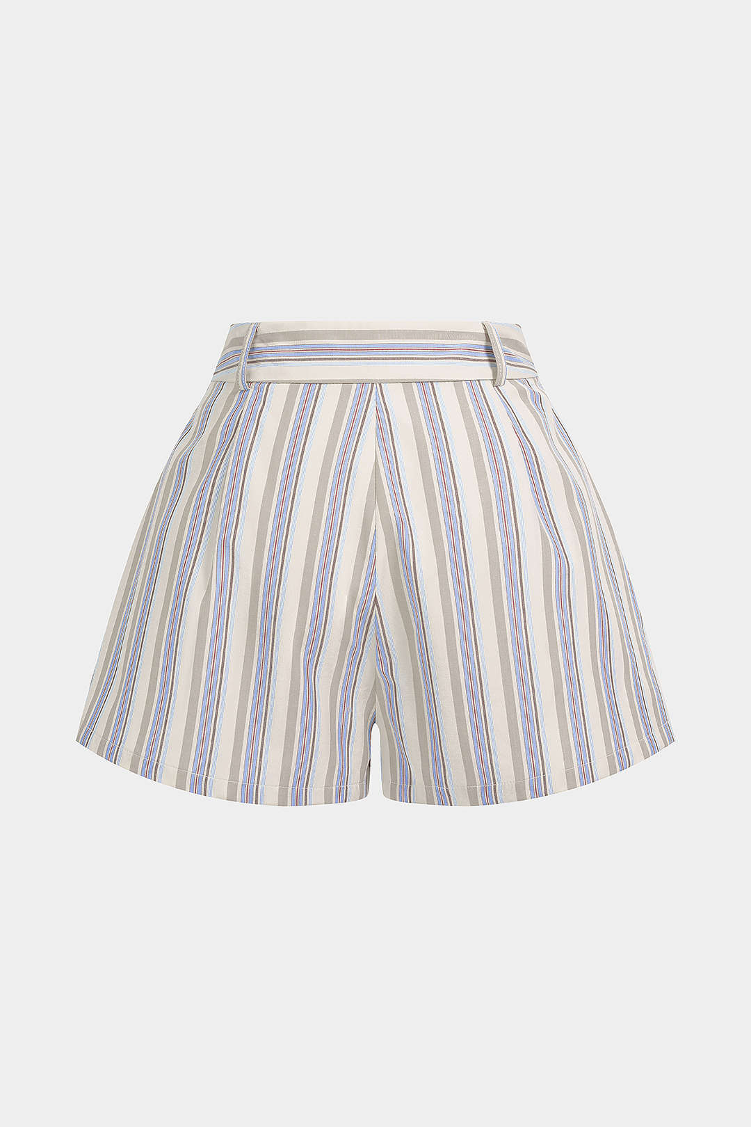 Gestreepte short met hoge taille en wijde pijpen