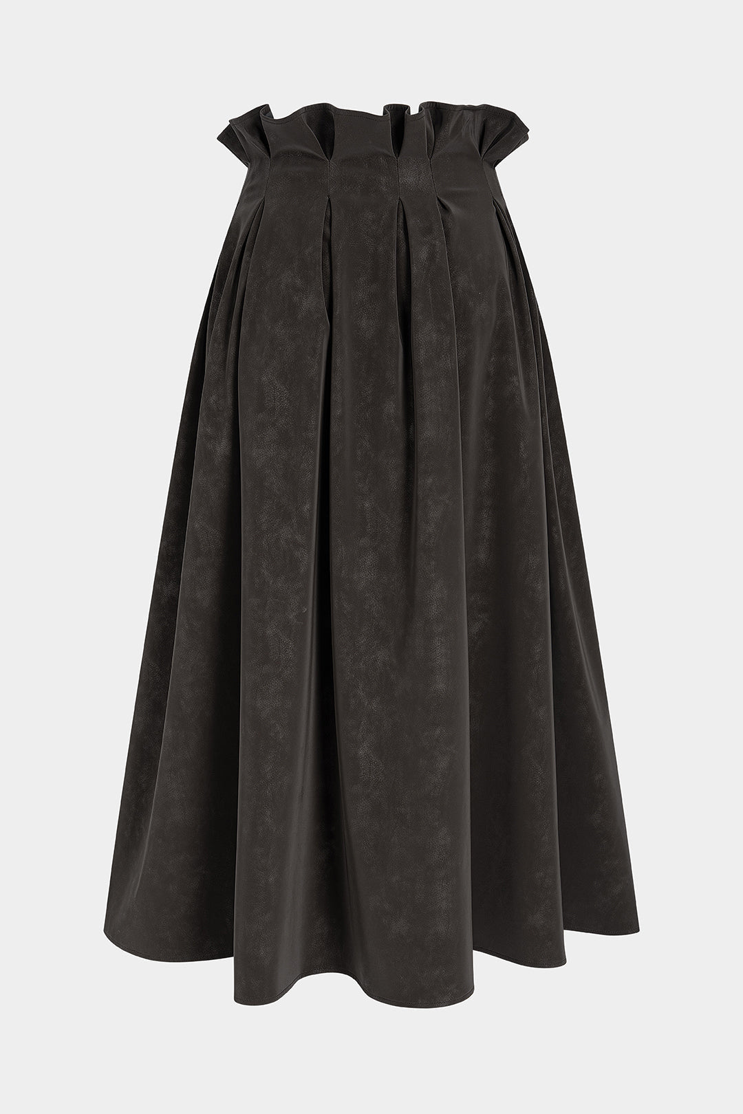 Mae - Leren-look rok met ruches