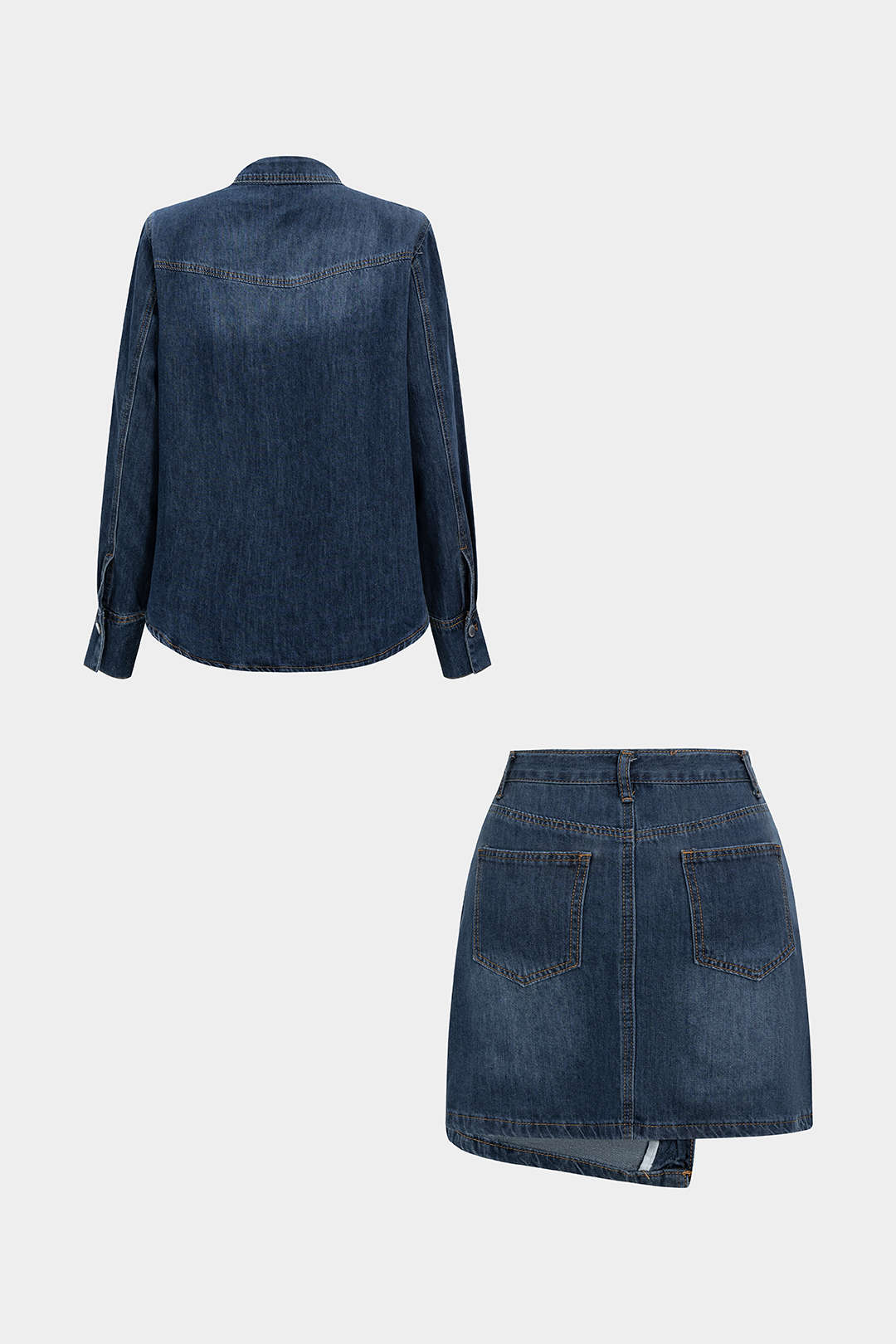 Wende - Denim set met top en minirok
