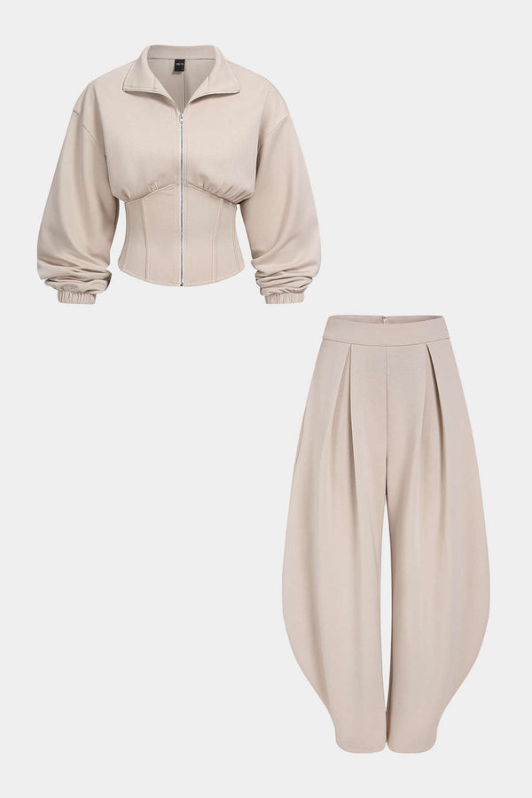 Becca - Effen set met top en broek