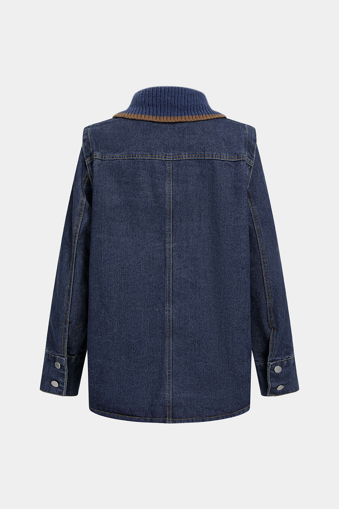 Denim patchwork jasje met zakken