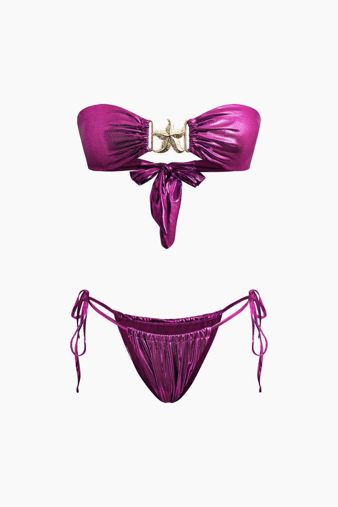 Bikini met knoopdetail en ruches