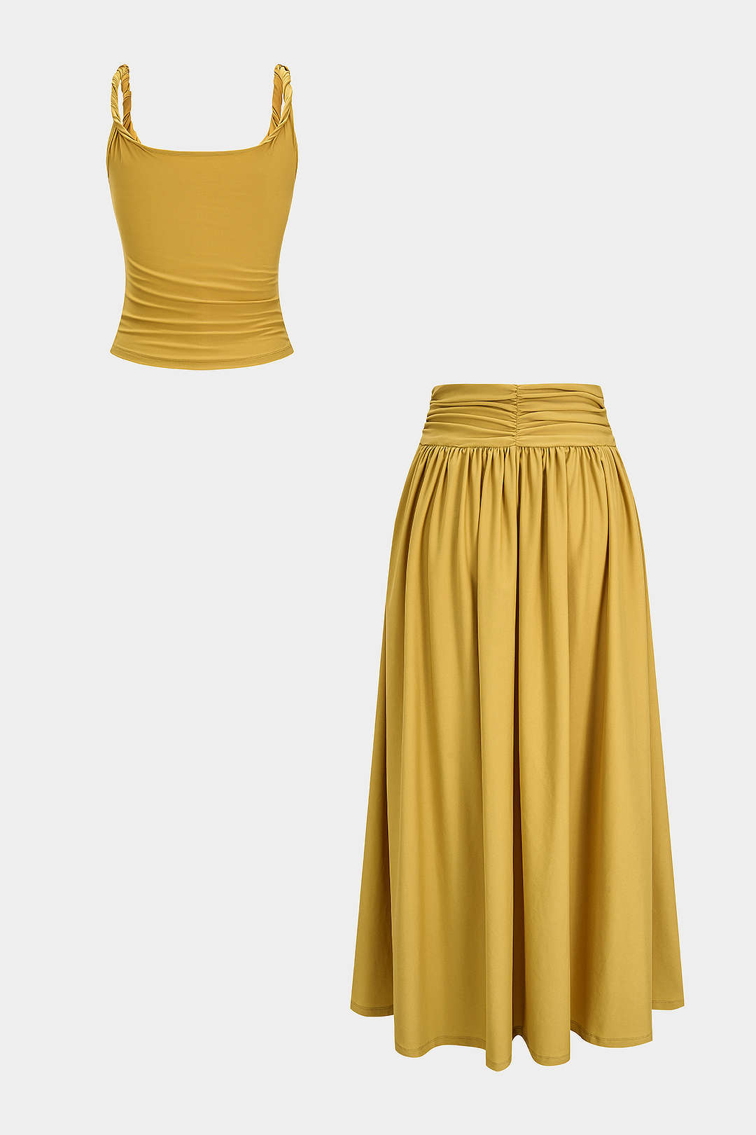 Ayla - Asymmetrische set met top en rok