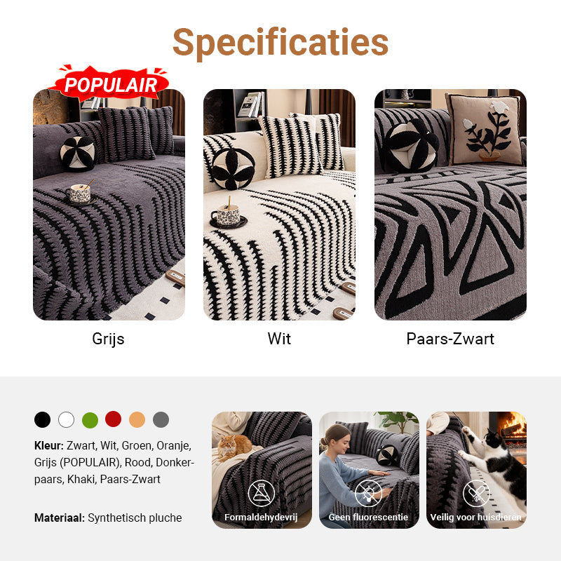 🎉Nieuwjaars Cadeau 50% KORTING!🛋️🧸 Zachte Pluche Antislip Bankhoes – Huidvriendelijk, Diervriendelijk & Gemakkelijk Onderhouden (Meerdere Afmetingen & Kleuren)!
