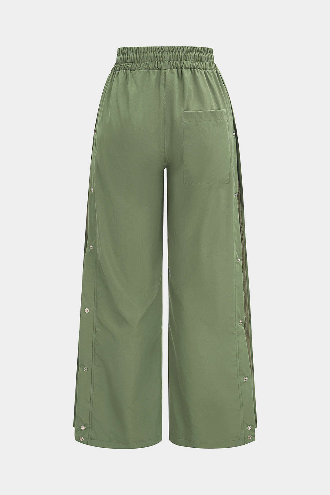 Broek met trekkoord, ruches en knoopjes