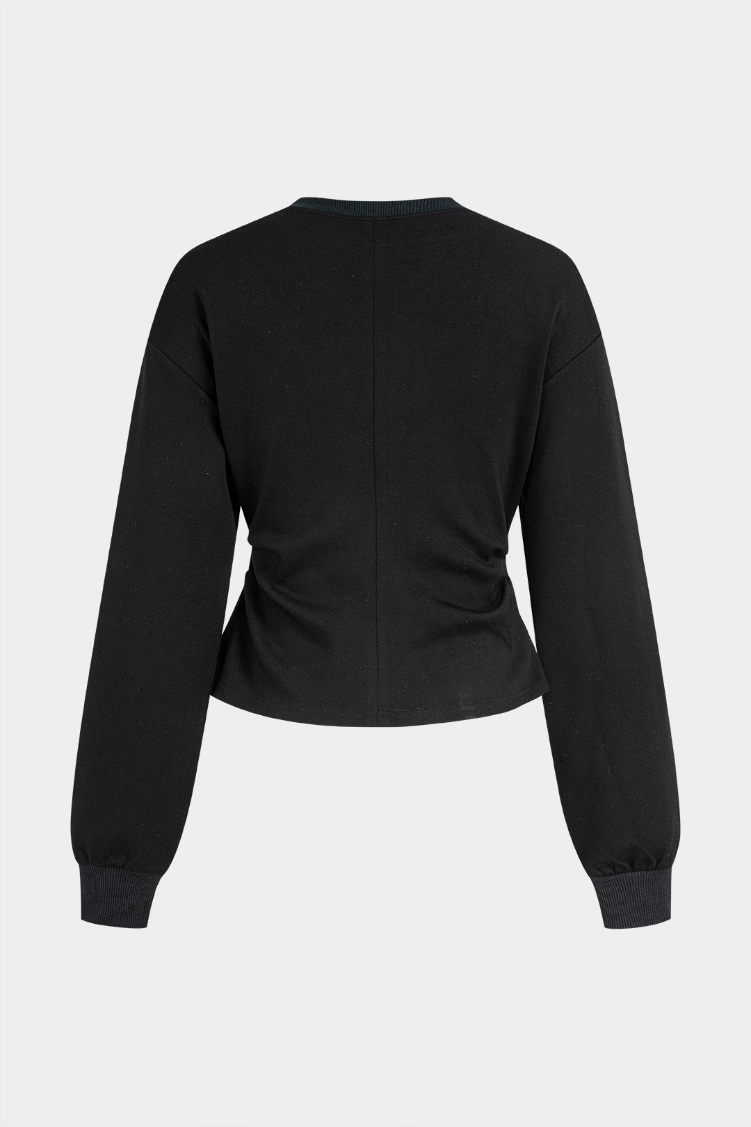 Sweater met ronde hals, rits en lange mouwen