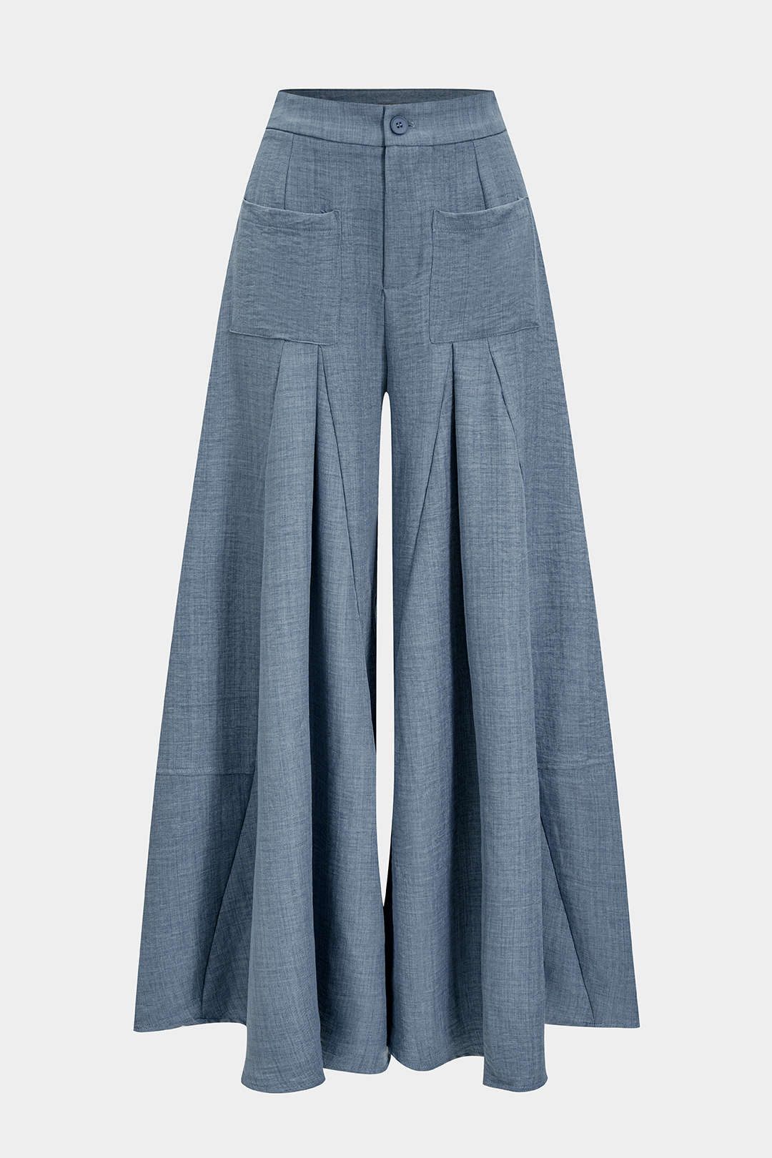 Pantalon met ruches, rits en zakken